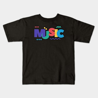 Music Typography Design Kids T-Shirt